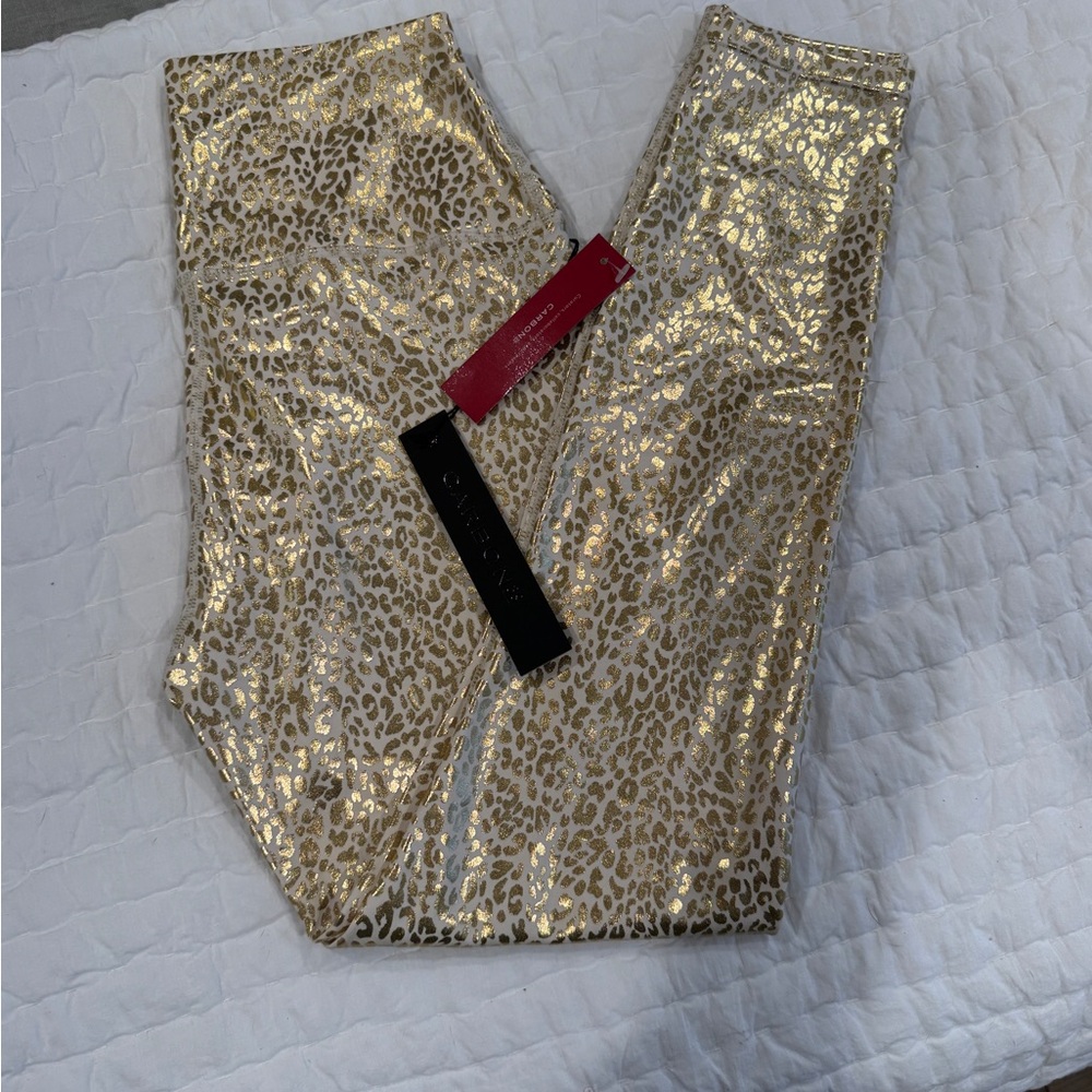 Carbon38 Metallic Gold Leopard Leggings